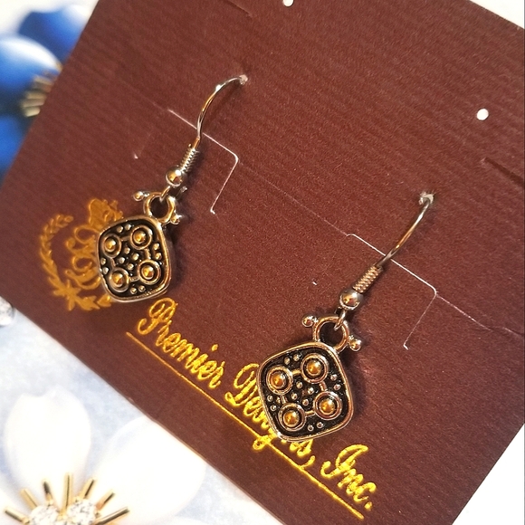 NEW Premier Designs Bollywood Style Two Tone Dangle Earrings - Picture 3 of 5